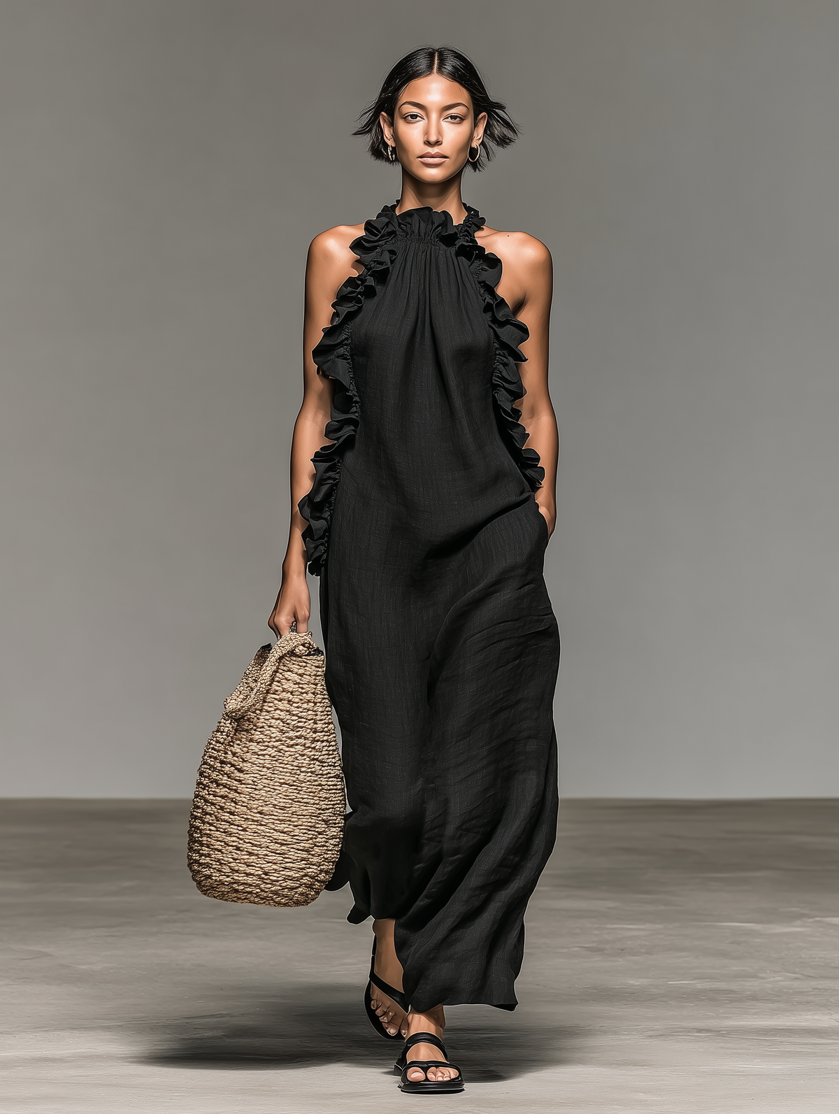 Vestido Lua Largo con Bolsillos